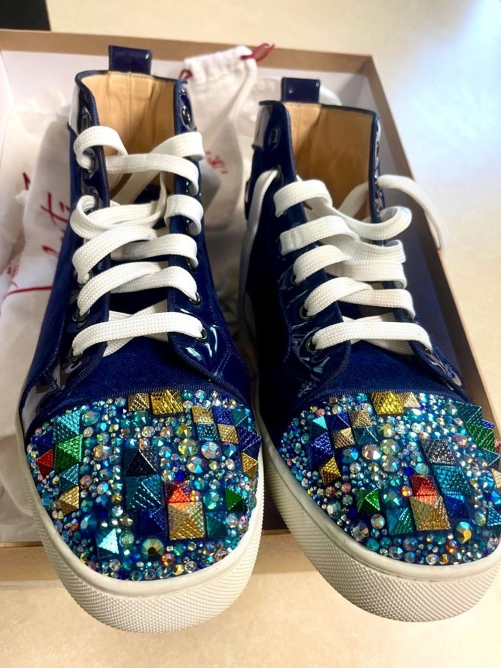 Christian Louboutin China Blue Boxed Shoe Box with Red Logo